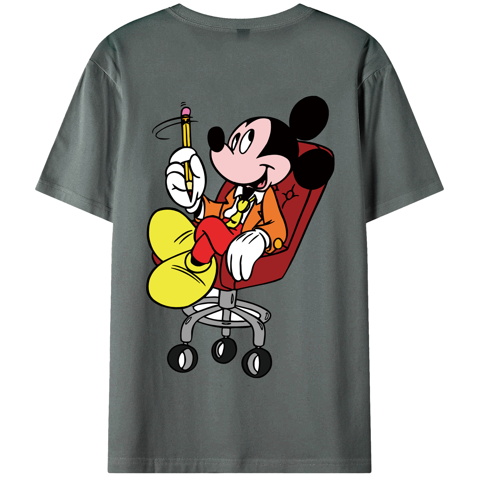 （画像用） ミッキーマウス Mickey Mouse 綿100％半袖Tシャツ（背面プリント）